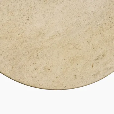 Coffee tables - PESO– Minimalist Round Side Table in Limestone, Large - MOR