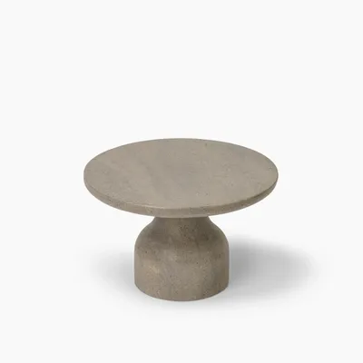 Tables basses - PESO — Table d'appoint ronde minimaliste en pierre calcaire, petite - MOR