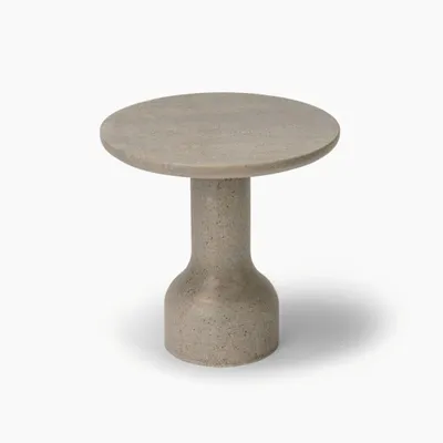 Tables basses - PESO — Table d'appoint ronde minimaliste en pierre calcaire, grande - MOR