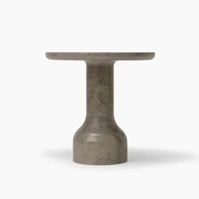 Tables basses - PESO — Table d'appoint ronde minimaliste en pierre calcaire, grande - MOR