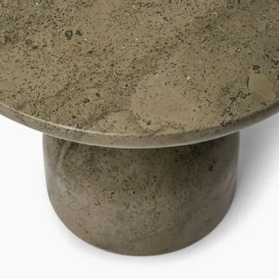 Coffee tables - PESO– Minimalist Round Side Table in Limestone, Small - MOR