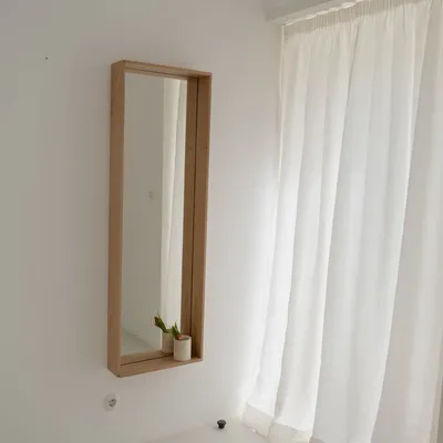 Miroirs - CAMPO — Miroir mural minimaliste en bois de chêne, grand - MOR