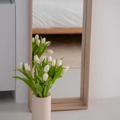 Mirrors - CAMPO – Minimalist Wall Mirror in Ash Wood, Large - MOR
