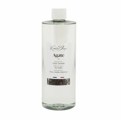 Diffuseurs de parfums - Recharge Diffuseur de Parfum Agate 400 ml Bois Mystique (avec rotins) - LES LUMIERES DU TEMPS