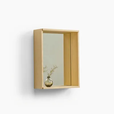 Mirrors - CAMPO – Minimalist Wall Mirror in Ash Wood, Small - MOR