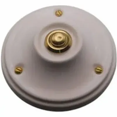 Doorbells - Sonnette porcelaine Cloche blanche laiton - LA FÉE SONNETTE