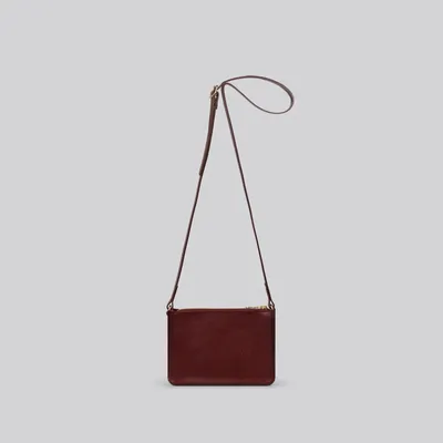 Bags and totes - Sparrow - Small leather crossbody bag in Grainy Merlot - MIMI BERRY