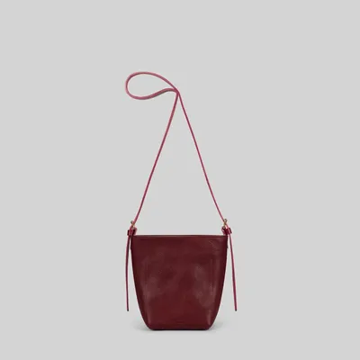 Bags and totes - Dino - Small leather crossbody bag in Grainy Merlot - MIMI BERRY