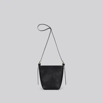 Sacs et cabas - Dino - Petit sac à bandoulière en cuir noir grainé - MIMI BERRY