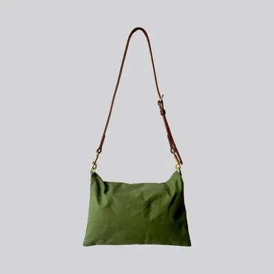 Bags and totes - New Musette - Waxed Cotton Crossbody bag in Light Green - MIMI BERRY