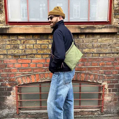 Sacs et cabas - New Musette - Sac à bandoulière en coton ciré vert clair - MIMI BERRY