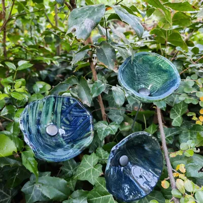 Décorations florales - Calla Lilly en verre de taille moyenne pour l'extérieur en vert-D.Blue - CARNEOL GLASS