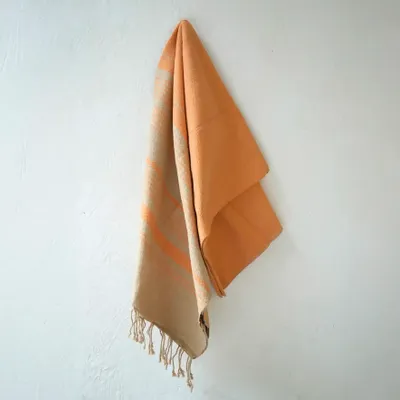 Bath towels - ORGANIC COTTON FOUTA - SAND Collection - SAND & CURCUMA Color - KARAWAN AUTHENTIC