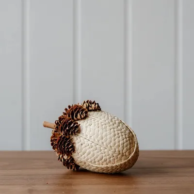 Other Christmas decorations - Pinecone and Fabric Acorns (Cream) - WE LOVE SEASONS