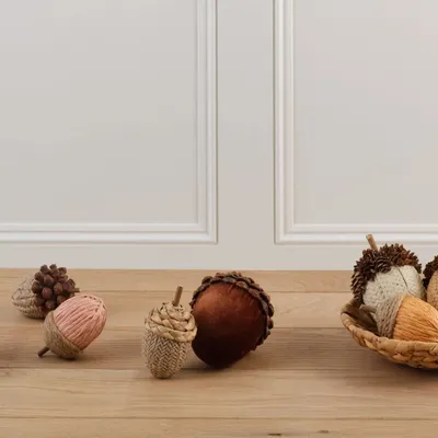 Objets de décoration - Glands en corde et en papier (crème, orange et jaune) - WE LOVE SEASONS