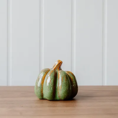 Objets de décoration - Citrouille verte en grès - WE LOVE SEASONS