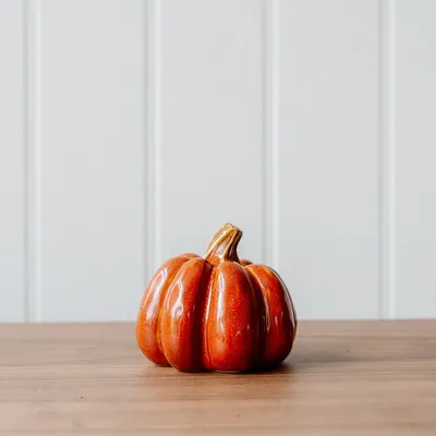 Decorative objects - Small Burnt Orange Stoneware Pumpkin - WE LOVE SEASONS