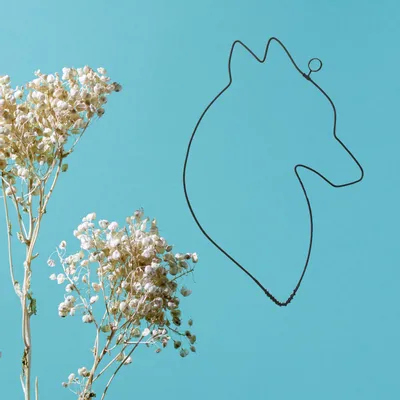 Autres décorations murales - Décoration Murale en Fil de Fer "Tête Loup" - à punaiser - BIJOUX DE MUR