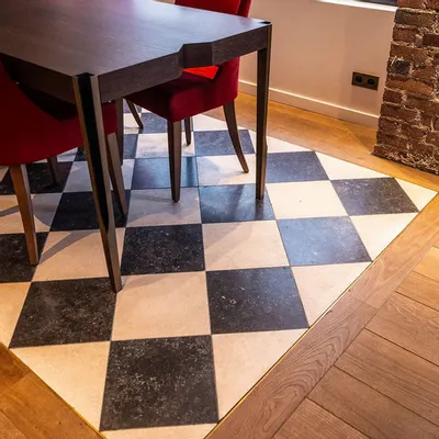 Revêtements sols intérieurs - Dallage à damier en pierre du Nivernais (Vendu au m²) - LIGERIO