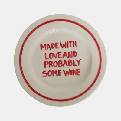 Assiettes au quotidien - 'Made with love and probably some wine' plate - STUDIO NOTICED