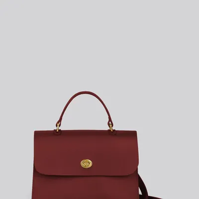 Sacs et cabas - Hebe 2.0 - Sac à bandoulière de taille moyenne en cuir lisse merlot - MIMI BERRY