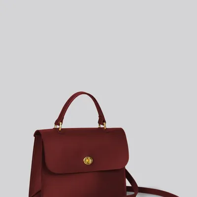 Sacs et cabas - Hebe 2.0 - Sac à bandoulière de taille moyenne en cuir lisse merlot - MIMI BERRY