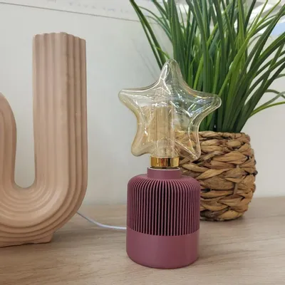 Table lamps - LED Bulb Design Base | 3D Printed Minimalist Bracket | - CRÉA-TH