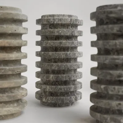 Plats et saladiers - SILVER TRAVERTINE LAYER VASE - KIWANO CONCEPT