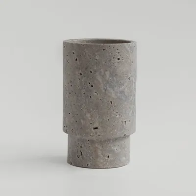 Plats et saladiers - SILVER TRAVERTINE VASE AND WINE COOLER - KIWANO CONCEPT