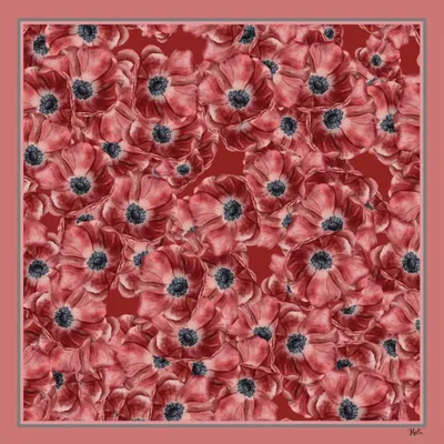 Foulards et écharpes - Foulard en soie Muse Rouge 70 x 70 cm - RALUFINEART