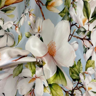 Scarves - Silk Scarf Magnolia Breeze 45x45 cm - RALUFINEART