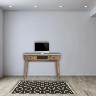 Desks - Artisan Furniture Solid Wood 2 Drawer Shell Writing Desk, 1 Shelf, Brown - ARTISAN FURNITURE