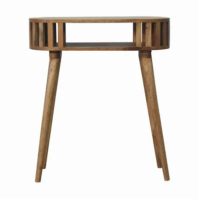 Console table - Artisan Furniture Solid Wood Ariella Console Table, Open Shelf, Nordic Legs, Beige - ARTISAN FURNITURE