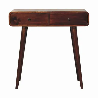 Autres tables  - Artisan Furniture Console Courbe en Châtaignier, 2 Tiroirs, Marron Foncé - ARTISAN FURNITURE