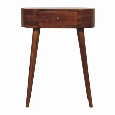 Console table - Artisan Furniture Solid Wood Mini Albion Chestnut Console, 1 Drawer, Dark Brown - ARTISAN FURNITURE