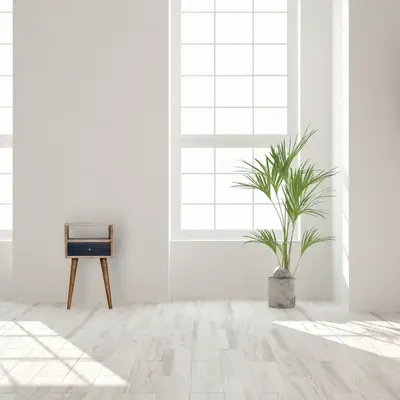 Tables de nuit - Artisan Furniture en bois massif Mini Navy Blue Het Painted Table de chevet, 1 Tiroir et Ouvert Étagère, Marron Clair - ARTISAN FURNITURE