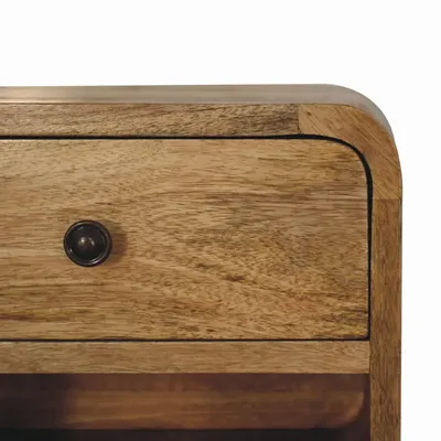 Night tables - Artisan Furniture Solid Wood Mini Floating Open Nightstand, 1 Drawer and 1 Open Slot, Oak-ish, Brown - ARTISAN FURNITURE