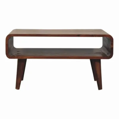 Meubles TV - Artisan Furniture en bois massif Ouvert Commodenut Meuble TV, Niche ouverte, Marron Foncé - ARTISAN FURNITURE