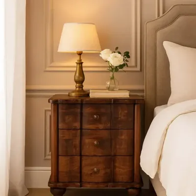 Tables de nuit - Artisan Furniture en bois massif Valence Table de chevet, 3 Tiroirs, Marron - ARTISAN FURNITURE