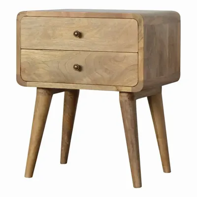 Tables de nuit - Artisan Furniture Table de Nuit Courbe Oak-ish, 2 Tiroirs, Beige - ARTISAN FURNITURE