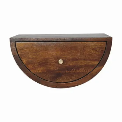 Night tables - Artisan Furniture Solid Wood Chestnut Crescent Floating Nightstand, 1 Drawer, Chestnut, Brown - ARTISAN FURNITURE