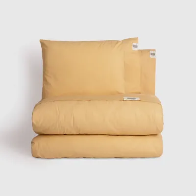 Linge de lit - Parure de lit double, 100 % coton Ranforce, Ochra - DILIOS