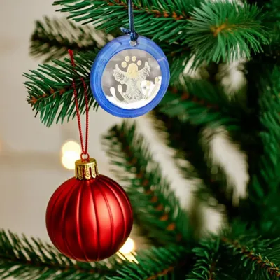 Other Christmas decorations - Blue hand-painted standing angel glass ornament - CARNEOL GLASS