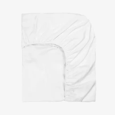 Linge de lit - Drap-housse en satin, 100 x 200 x 25, blanc - DILIOS