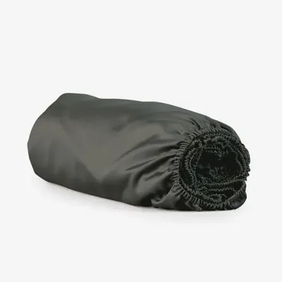 Linge de lit - Drap-housse en satin, 180x200x25, Smoky - DILIOS