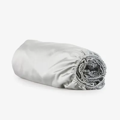 Bed linens - Sateen Fitted Sheet, 200x200x25, Silvery - DILIOS