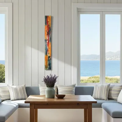 Horloges - Horloge murale jaune-bleu Amazonas 12x115 cm - CARNEOL GLASS