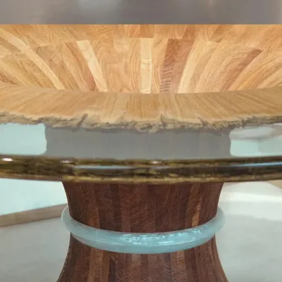 Dining Tables - Tulip table in torn wood and resin - MEUBLES THOURET