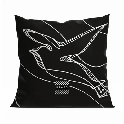 Coussins textile - Housse de coussin décoratif Black Colombes  45 x 45 - Design by BRASS - ARTDECORIS