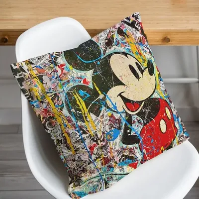 Coussins textile - Housse de coussin décoratif Mickey 45 x 45 - Design by Anne Mondy - ARTDECORIS